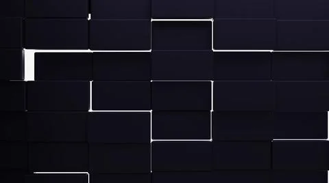 Futuristic, High Tech, dark background, with a square block structure. Wall t Stock Illustration