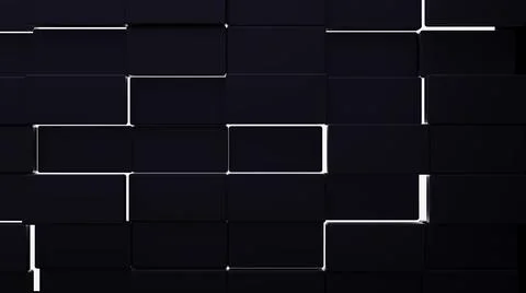 Futuristic, High Tech, dark background, with a square block structure. Wall t Stock Illustration