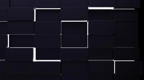 Futuristic, High Tech, dark background, with a square block structure. Wall t Illustrazione stock