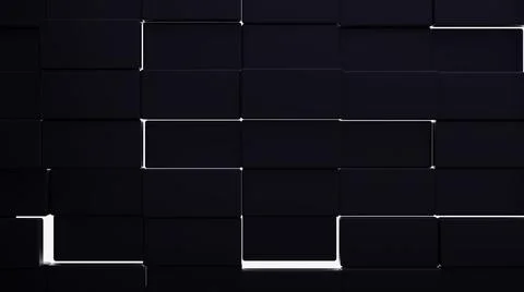 Futuristic, High Tech, dark background, with a square block structure. Wall t Illustrazione stock