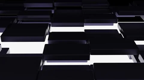 Futuristic, High Tech, dark background, with a square block structure. Wall t Illustrazione stock