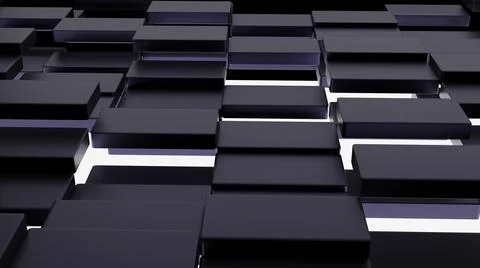 Futuristic, High Tech, dark background, with a square block structure. Wall t Illustrazione stock