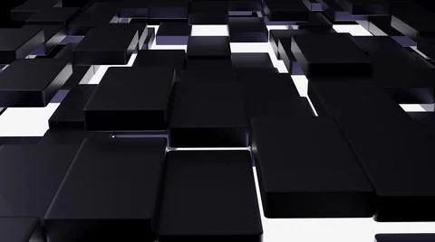 Futuristic, High Tech, dark background, with a square block structure. Wall t Illustrazione stock