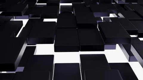 Futuristic, High Tech, dark background, with a square block structure. Wall t Illustrazione stock