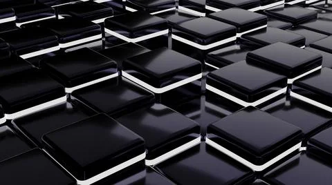 Futuristic, High Tech, dark background, with a square block structure. Wall t Illustrazione stock