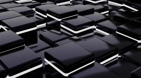 Futuristic, High Tech, dark background, with a square block structure. Wall t Illustrazione stock