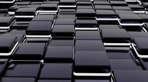 Futuristic, High Tech, dark background, with a square block structure. Wall t Illustrazione stock