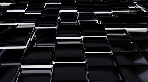 Futuristic, High Tech, dark background, with a square block structure. Wall t Illustrazione stock