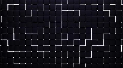 Futuristic, High Tech, dark background, with a square block structure. Wall t Illustrazione stock
