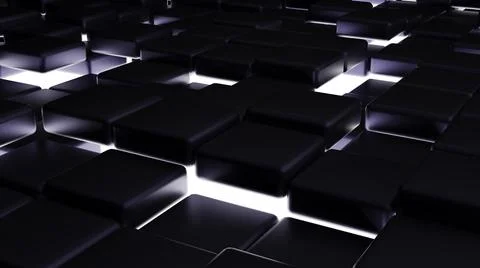 Futuristic, High Tech, dark background, with a square block structure. Wall t Illustrazione stock