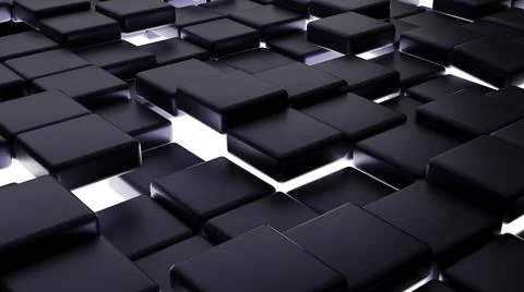 Futuristic, High Tech, dark background, with a square block structure. Wall t Illustrazione stock