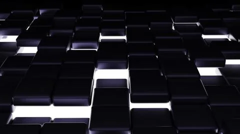 Futuristic, High Tech, dark background, with a square block structure. Wall t イラスト素材
