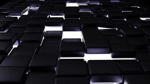 Futuristic, High Tech, dark background, with a square block structure. Wall t Illustrazione stock