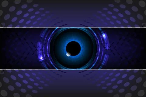 Futuristic High tech digital eye concept with glowing blue interface Stock Illustration