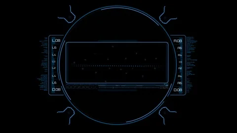 Futuristic High Tech Display Scanner Hud Target with alpha channel. Stock Footage 83968764