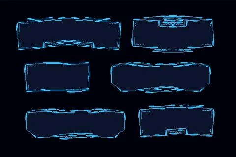 Futuristic high technology frames set of realistic vector illustration isolated. Illustrazione stock