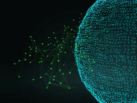 Futuristic hight technology background with connected dots and lines Иллюстрация