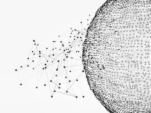 Futuristic hight technology background with connected dots and lines 스톡 일러스트