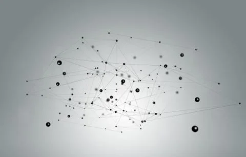 Futuristic hight technology background with connected dots and lines 스톡 일러스트