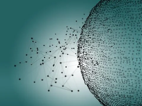 Futuristic hight technology background with connected dots and lines Illustrazione stock