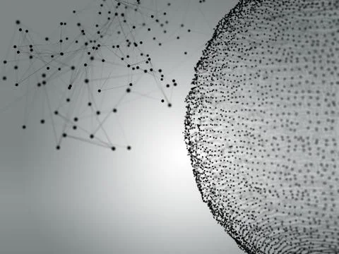 Futuristic hight technology background with connected dots and lines 스톡 일러스트