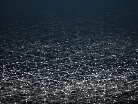 Futuristic hight technology background with connected dots and lines Stockillustratie