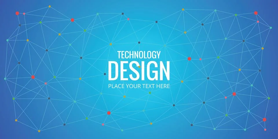 Futuristic Hight Technology Background With Connected Dots And Lines Stock Illustration