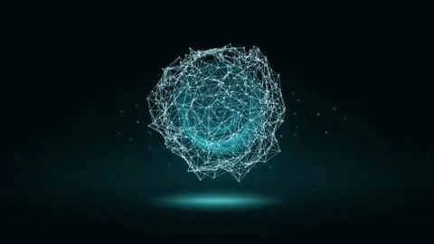 Futuristic hight technology background with connected glowing dots and lines Illustrazione stock