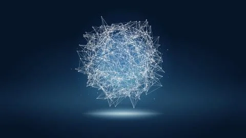 Futuristic hight technology background with connected glowing dots and lines Illustrazione stock