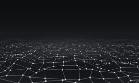 Futuristic hight technology background with dots and lines. 3D illustration Illustrazione stock
