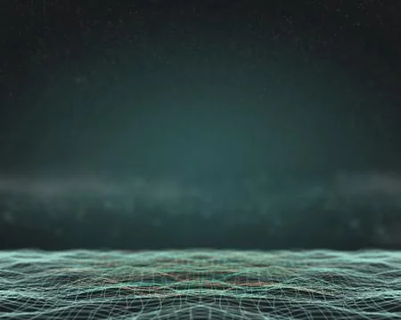 Futuristic hight technology background with dots and lines. 3D illustration Illustrazione stock