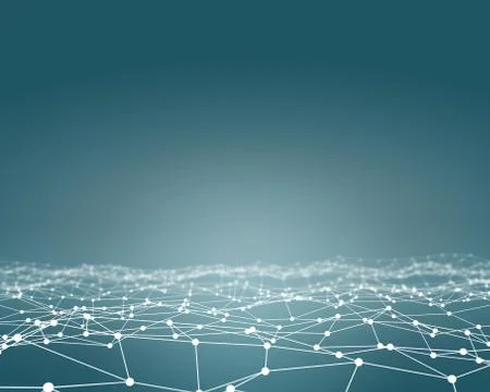 Futuristic hight technology background with dots and lines. 3D illustration Illustrazione stock