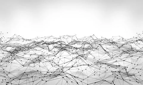 Futuristic hight technology background with dots and lines. 3D illustration Illustrazione stock