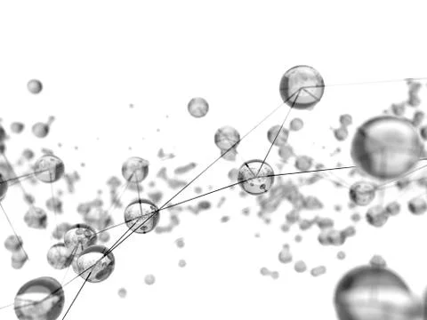 Futuristic hight technology background with dots and lines. 3D illustration Illustrazione stock