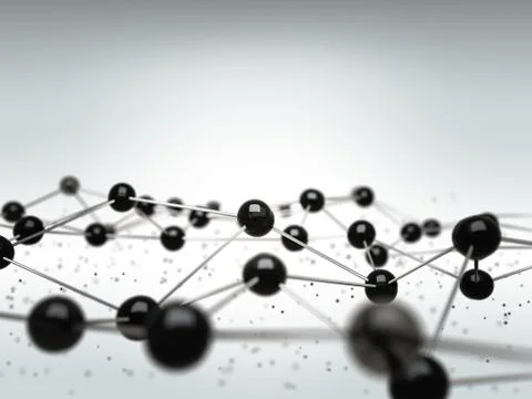 Futuristic hight technology background with dots and lines. 3D illustration Illustrazione stock