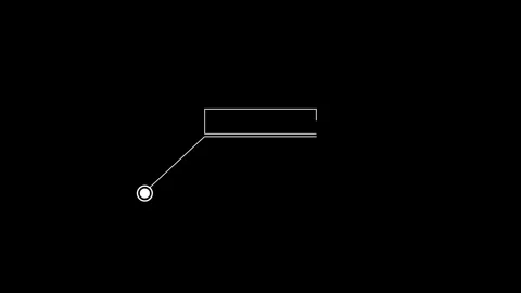 Futuristic hitch style tech hud element animation in white on black Stock Footage 321263791