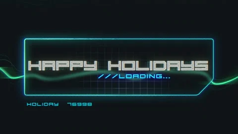 Futuristic holiday greeting with loading bar on computer screen 動画素材 273788852