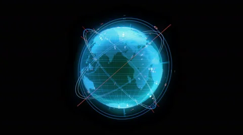 Futuristic hologram of earth. with some interface elements Stock Footage 57728460