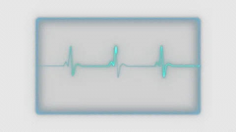 Futuristic Hologram ECG Endless Loop – Glowing Health Monitor  Stock Footage 309933926