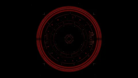 Futuristic hologram interface displays circular elements within a tunnel sc.. Stock Footage 324757815