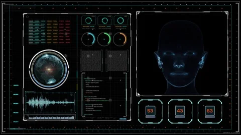 Futuristic Hologram Interface ID Board Stock Footage 76332738