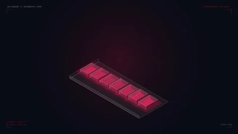 Futuristic Holographic 3d Bar Chart Data Visualization Shows System Optimal.. 動画素材 347359727