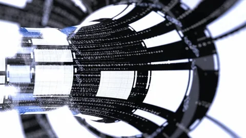 Futuristic Holographic Binary Data Stream Abstract Loop 4K Stockbeeldmateriaal 345729128