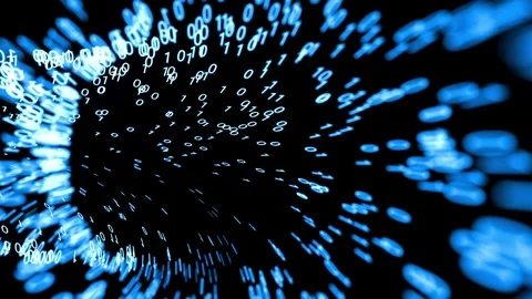 Futuristic Holographic Code Data Stream Abstract Loop 4K Stockbeeldmateriaal 345729087