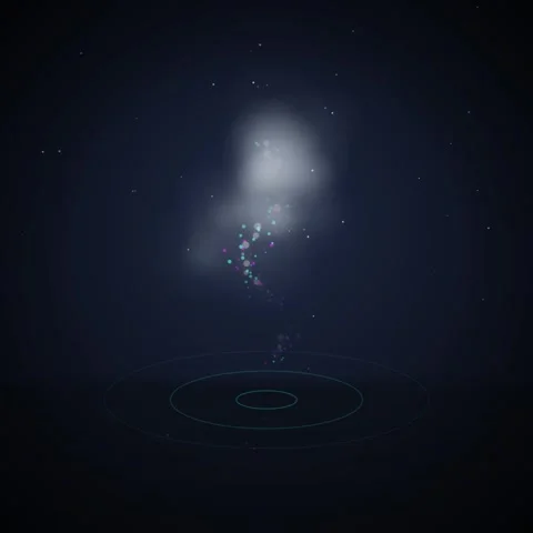 Futuristic Holographic Data Visualization with Glowing Particles and Nebula Stock Footage 348199524