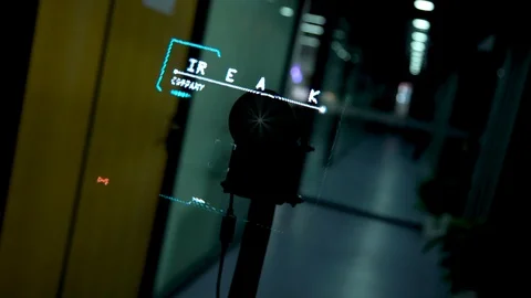 A futuristic holographic digital virus interface on a small holographic fan Stock Footage 96226311