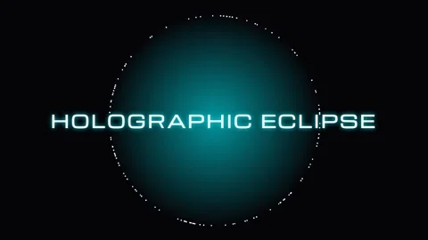 Futuristic holographic eclipse display over abstract dark sci-fi background.. Stock Footage 337656238