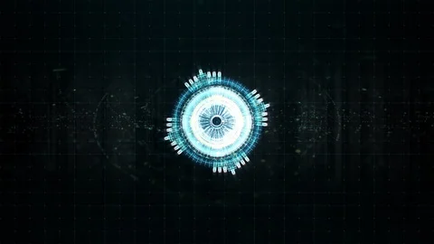 Futuristic Holographic Electromagnetic Engine HUD Stock Footage 113589669