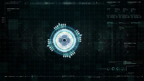 Futuristic Holographic Electromagnetic Engine HUD Stock Footage 113592121