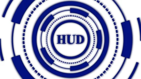 Futuristic holographic HUD interface animation with glowing blue circles an.. 動画素材 332722690
